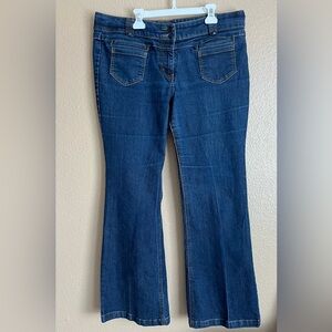 New York & Company Low Rise Flare Leg 14 Average Jeans